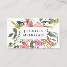 Tarjetas de visita rustica floral