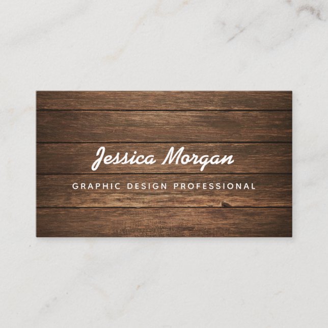 Tarjetas de visita rustica profesional de madera (Anverso)