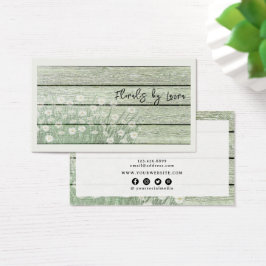 Tarjetas de visita rusticas afligidas Green Wood F