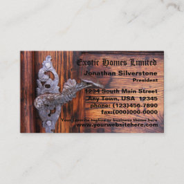 Tarjetas de visita rústicas de la puerta