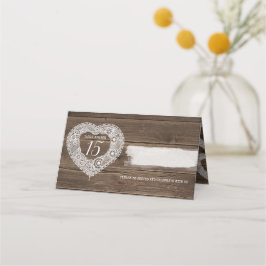 Tarjetas de visita rusticas para bodas de corazón