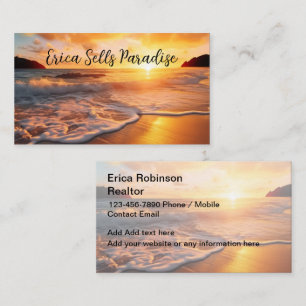 Tarjetas de visita Scenic Beach Realtor Paradise