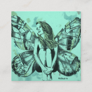 tarjetas de visita, señora de la mariposa, arte de