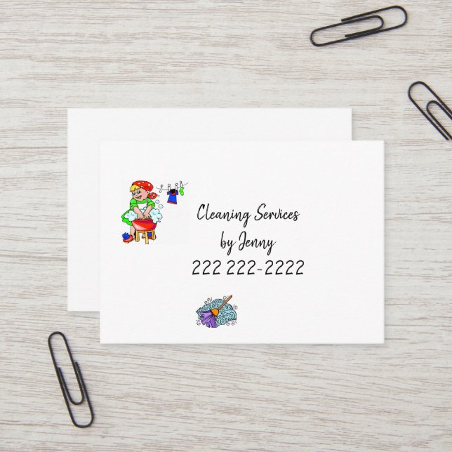 Tarjetas de visita, servicios de limpieza (Anverso/Reverso In Situ)