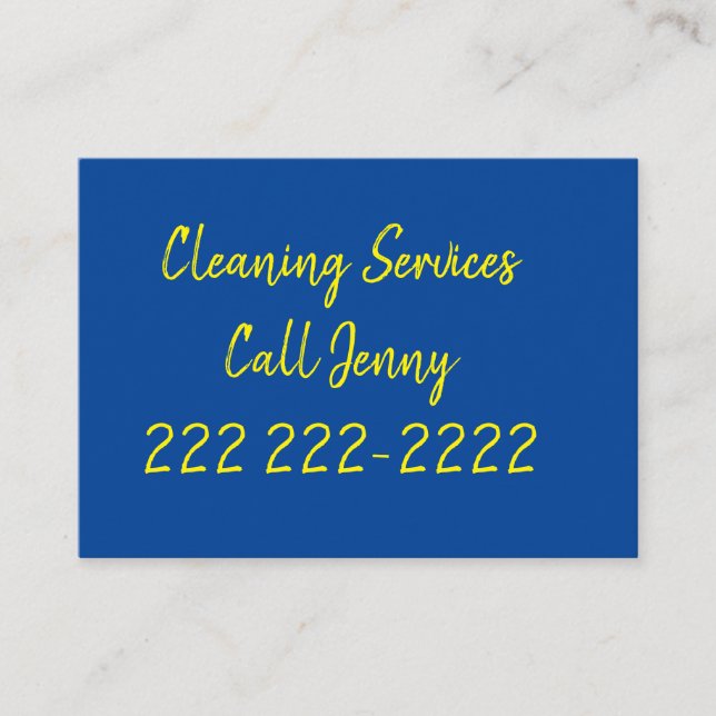 Tarjetas de visita, servicios de limpieza (Anverso)