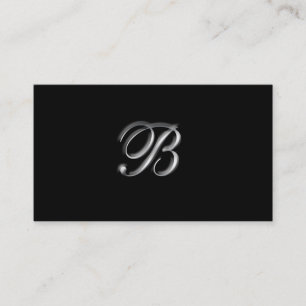 Tarjetas de visita Silver Monograma B