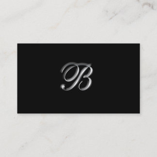 Tarjetas de visita Silver Monograma B