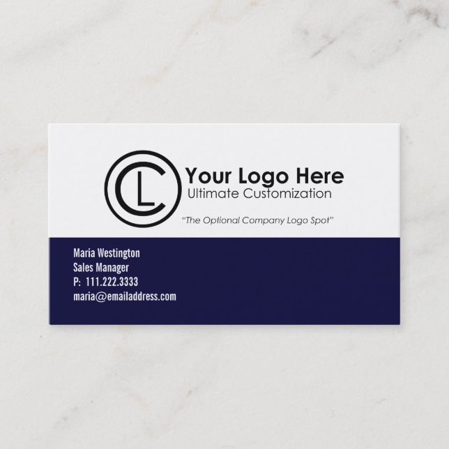 Tarjetas de visita simple azul de la marina (Anverso)