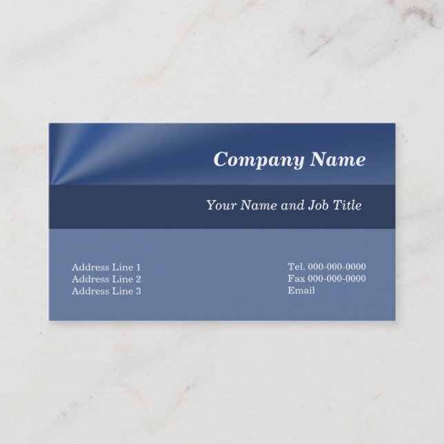 Tarjetas de visita simple Blue Business (Anverso)