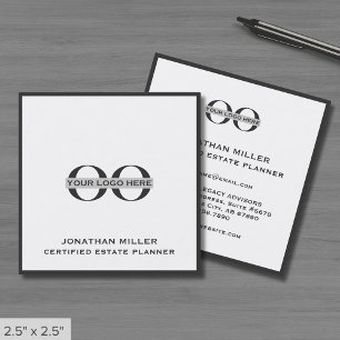 Tarjetas de visita simple cuadradas con logotipo P