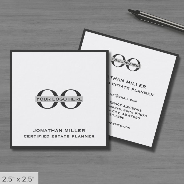 Tarjetas de visita simple cuadradas con logotipo P (Subido por el creador)