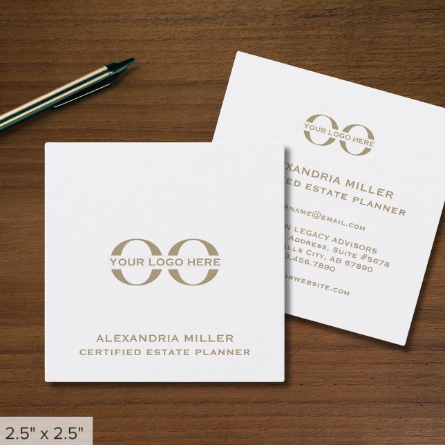 Tarjetas de visita simple cuadradas con logotipo P (Subido por el creador)