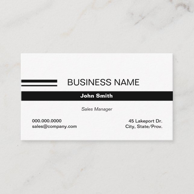 Tarjetas de visita simple en blanco y negro (Anverso)