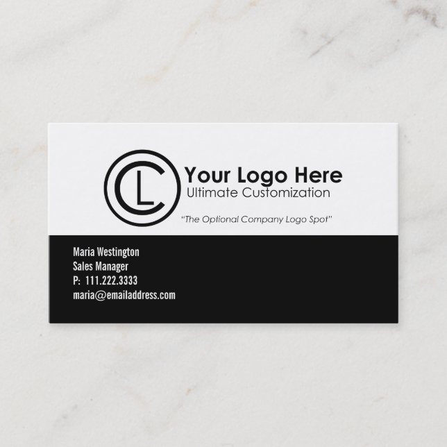 Tarjetas de visita simple en blanco y negro (Anverso)