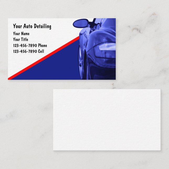 Tarjetas de visita simple para automóviles (Anverso / Reverso)