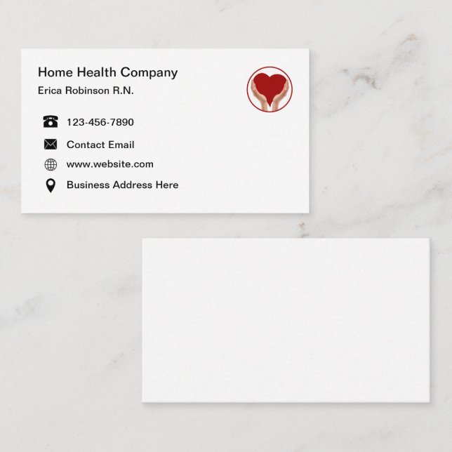 Tarjetas de visita simple para el hogar médico (Anverso / Reverso)