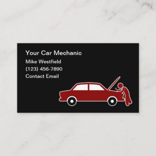 Tarjetas de visita simple para mecánico de automóv
