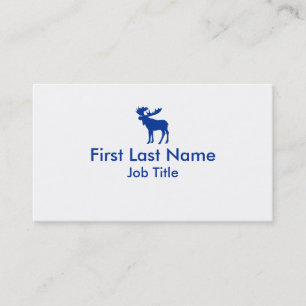 Tarjetas de visita simples de alce azul blanco