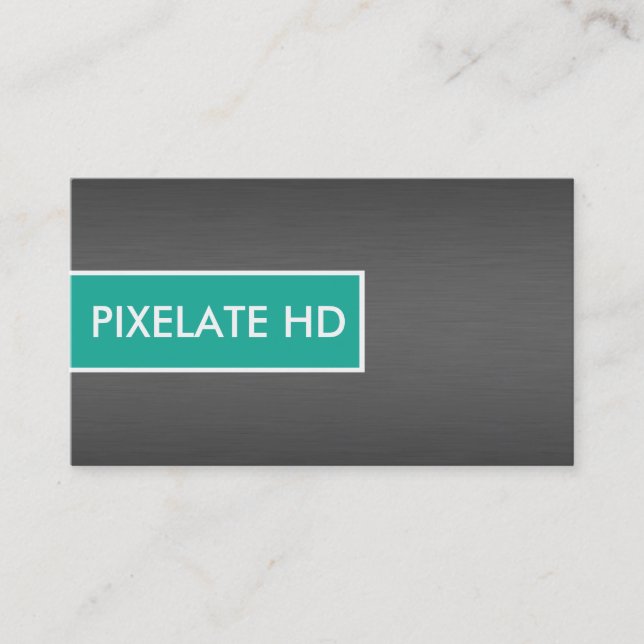 Tarjetas de visita simples de aqua y titanio cepil (Anverso)