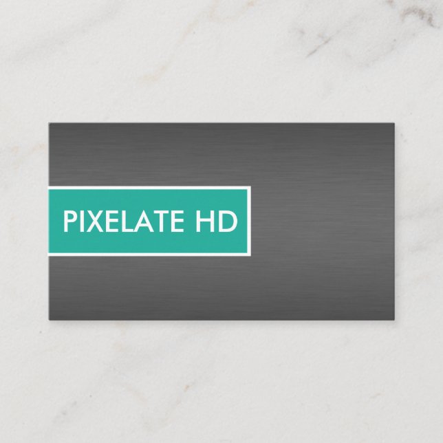 Tarjetas de visita simples de aqua y titanio cepil (Anverso)