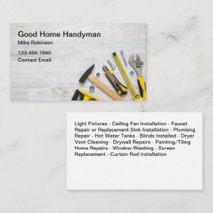 Tarjetas de visita simples de Handyman Home Servic