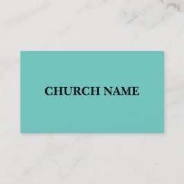 Tarjetas de visita simples de iglesia Verde azulad