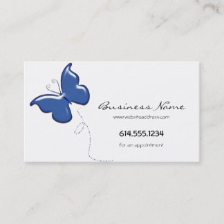 Tarjetas de visita simples de la mariposa azul