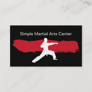 Tarjetas de visita simples de los artes marciales