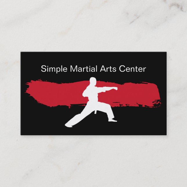 Tarjetas de visita simples de los artes marciales (Anverso)