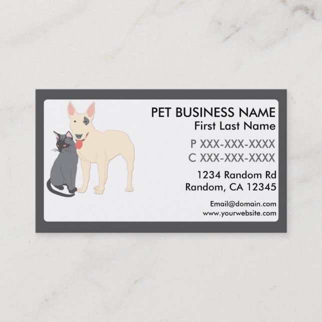 Tarjetas de visita simples de mascota de gatos de  (Anverso)