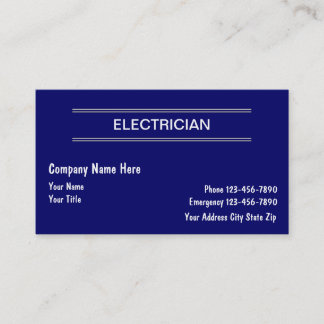 Tarjetas de visita simples del electricista
