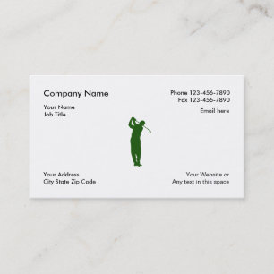 Tarjetas de visita simples del golf