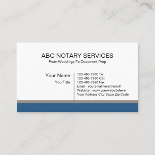 Tarjetas de visita simples del notario