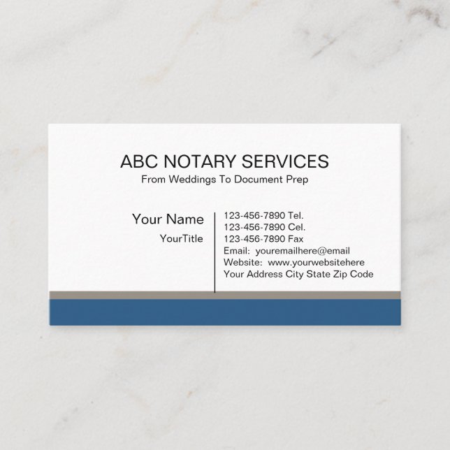 Tarjetas de visita simples del notario (Anverso)