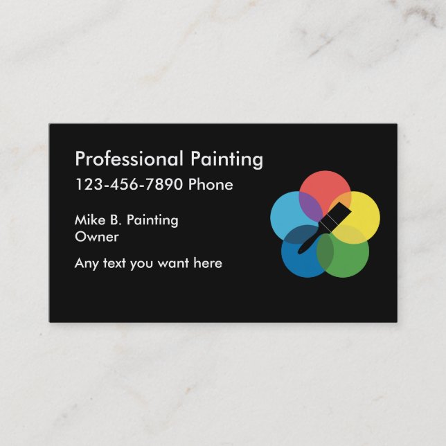 Tarjetas de visita simples del pintor (Anverso)