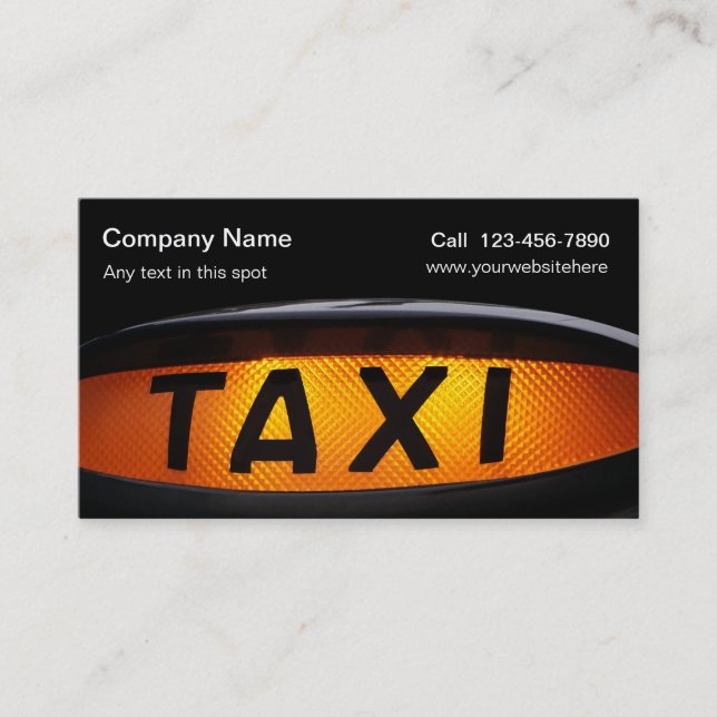 Tarjetas de visita simples del taxi (Anverso)