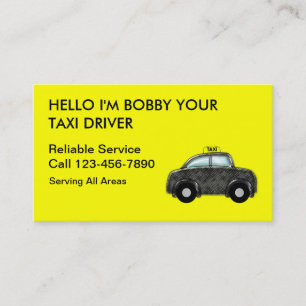 Tarjetas de visita simples del taxi