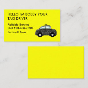 Tarjetas de visita simples del taxi
