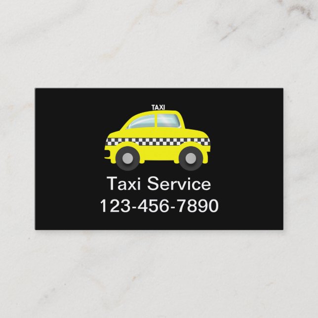 Tarjetas de visita simples del taxi (Anverso)
