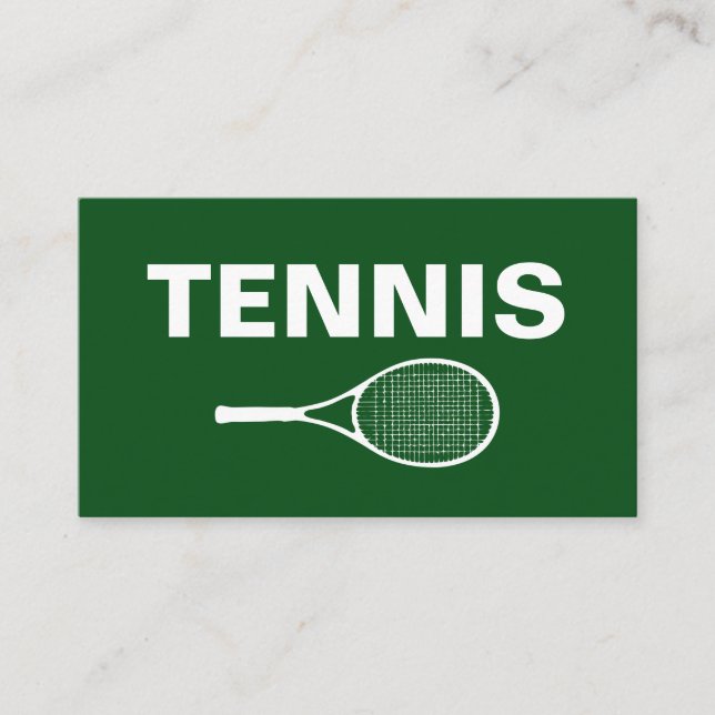 Tarjetas de visita simples del tenis (Anverso)