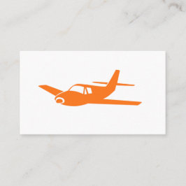 Tarjetas de visita simples para aviones naranjas
