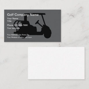 Tarjetas de visita simples para el carrito de golf