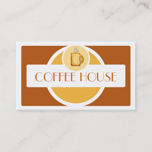 Tarjetas de visita simples para la taza de café ma (Anverso)