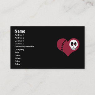 Tarjetas de visita Skull Heart