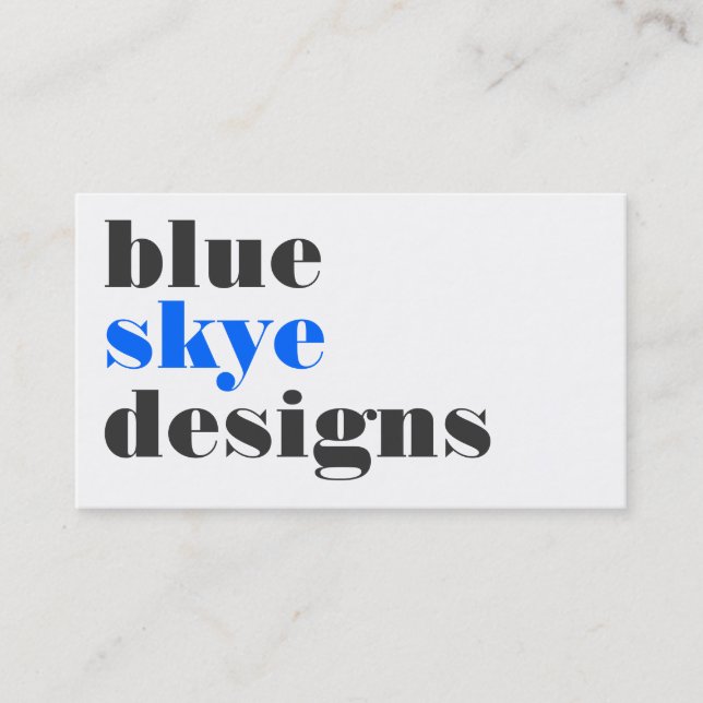 tarjetas de visita > skye azul [azul: carbón de (Anverso)