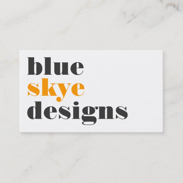 tarjetas de visita > skye azul [naranja: carbón de (Anverso)