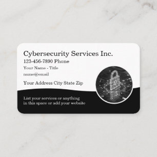 Tarjetas de visita sobre temas de seguridad cibern