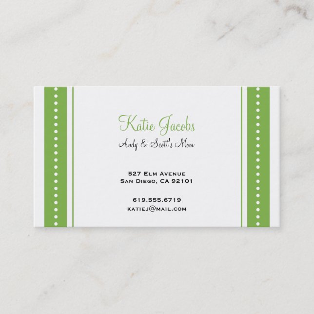 Tarjetas de visita sociales (Anverso)