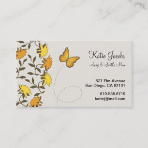 Tarjetas de visita sociales de la mariposa