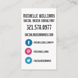 Tarjetas de visita sociales de los medios